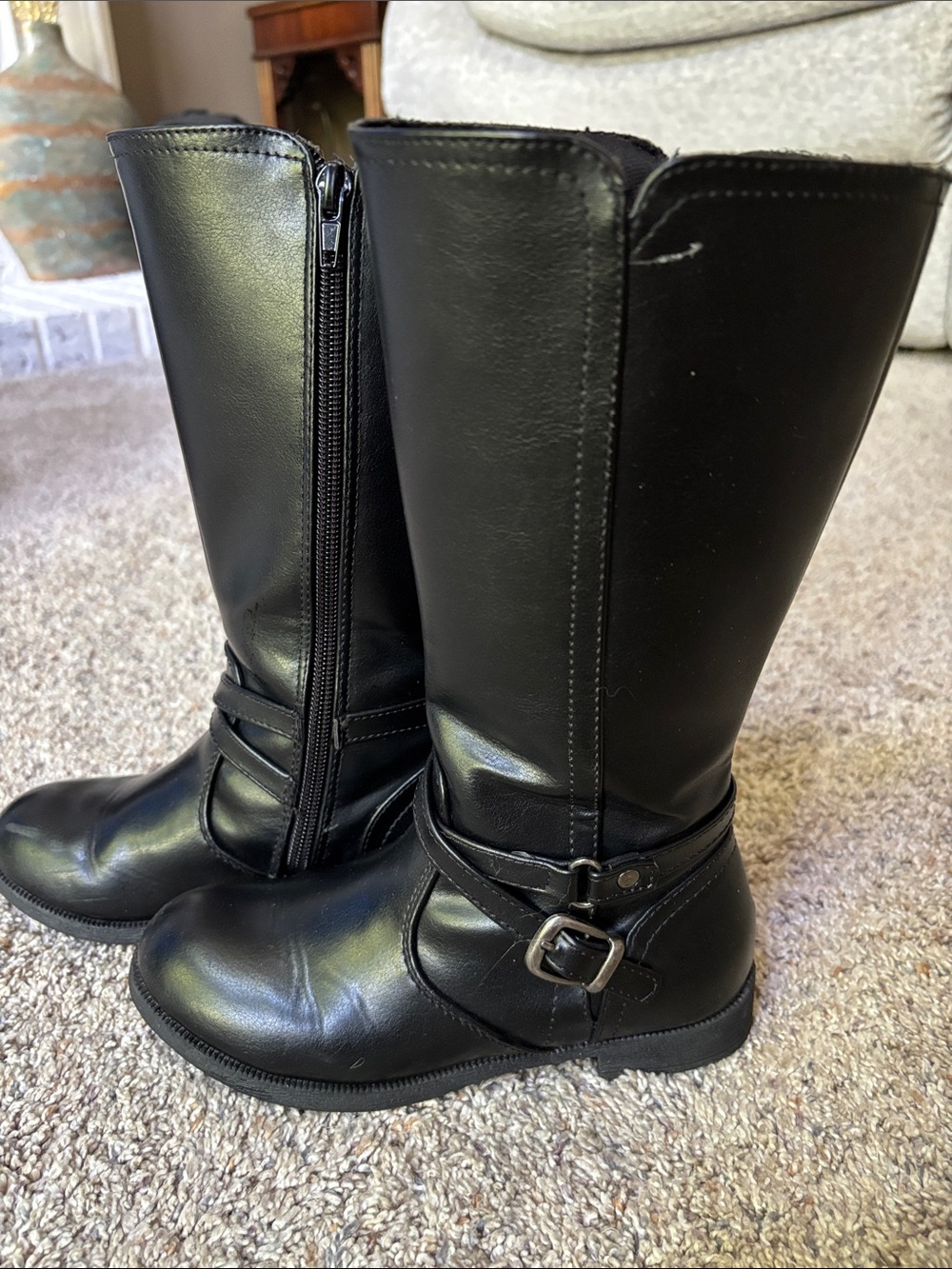 Girls tall black boots size 13